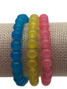 Set of (3) Glass Beaded Stretch Bracelets (NWT) (Size: OSFM)